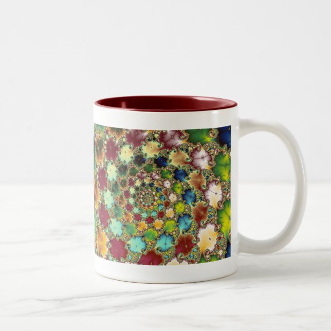 De Café Em Dois Tons Células Fractais - Caneca Fractal (Direita)