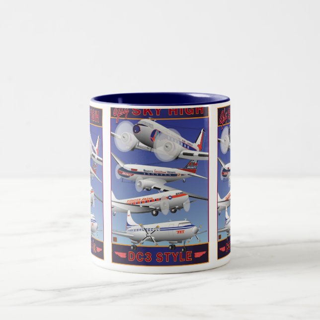 De Café Em Dois Tons Céu da mosca - alto - caneca (Centro)
