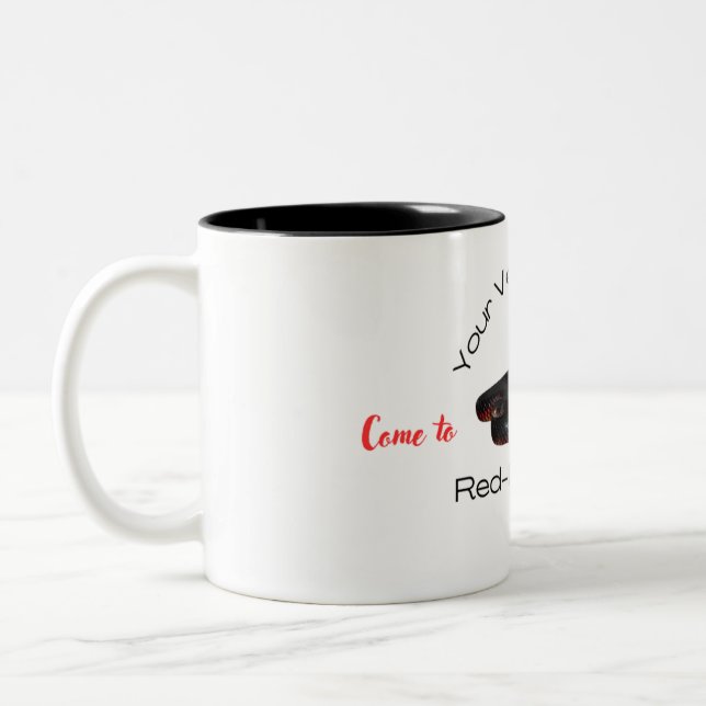 De Café Em Dois Tons Cintura Vermelha Preta - Caneca (Esquerda)
