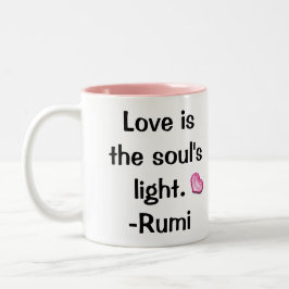 De Café Em Dois Tons Citações: O amor Está-Rumi caneca