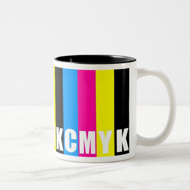 De Café Em Dois Tons CMYK - caneca (Direita)