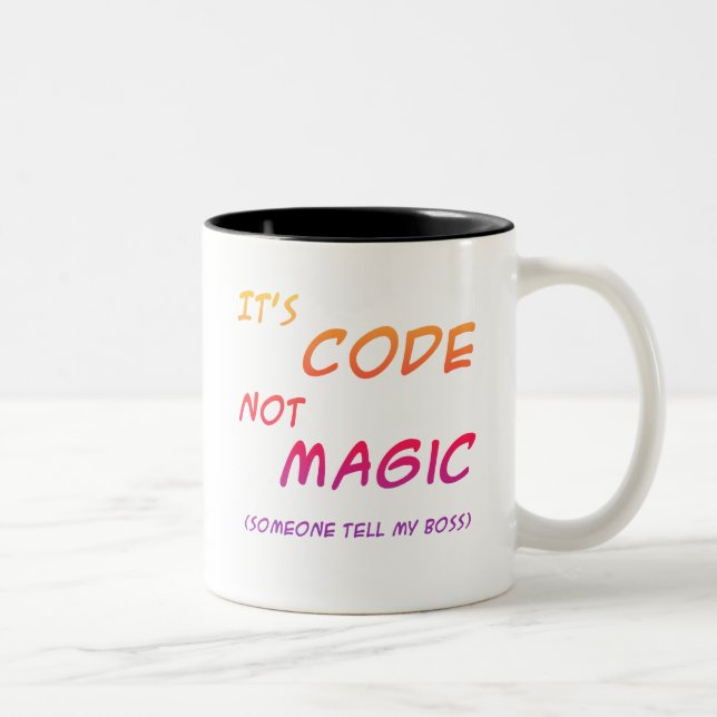 De Café Em Dois Tons Codifique a caneca mágica (Direita)