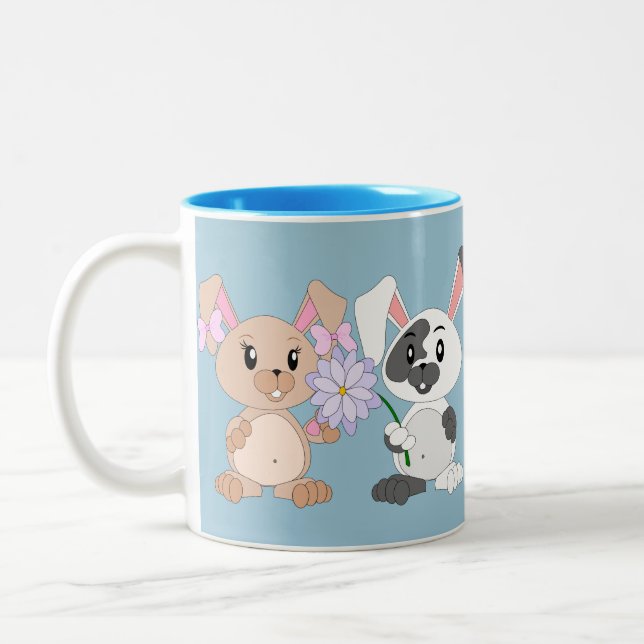 De Café Em Dois Tons Coelhos - caneca (Esquerda)
