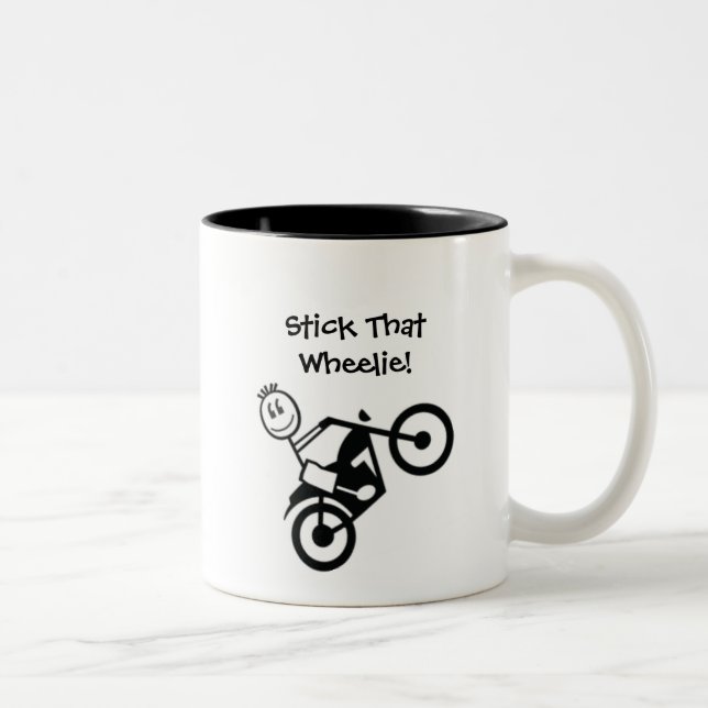 De Café Em Dois Tons Cole esse Wheelie! Caneca (Direita)
