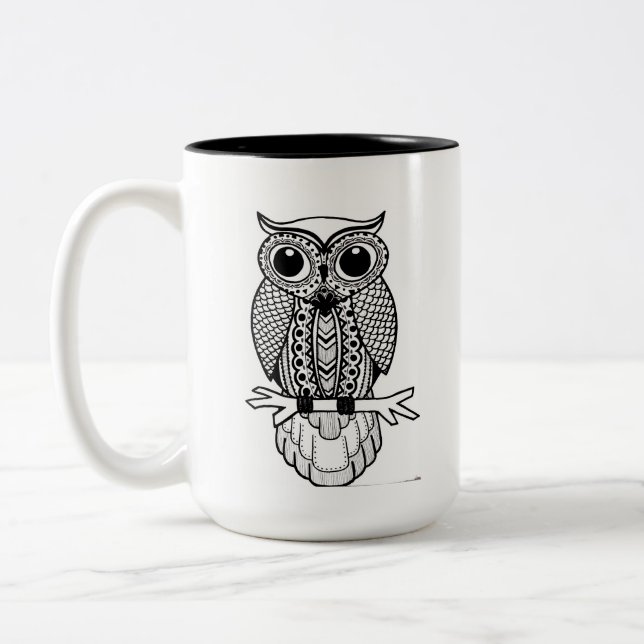 De Café Em Dois Tons Confiança da CORUJA o universo. Confie a CANECA do (Esquerda)