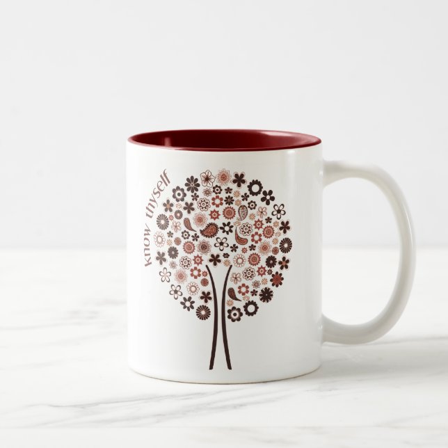 De Café Em Dois Tons Conheça Thyself - caneca da árvore (Direita)