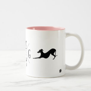 De Café Em Dois Tons Copo da caneca do cão do galgo italiano
