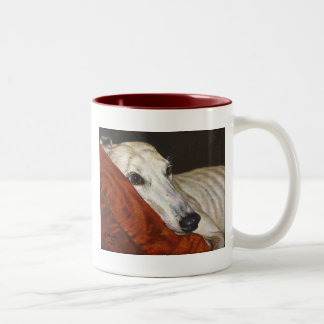 De Café Em Dois Tons Copo da caneca do cão do salvamento do galgo da