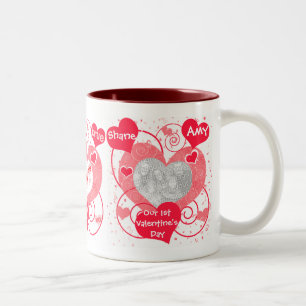 De Café Em Dois Tons Corações caneca feita sob encomenda da foto do