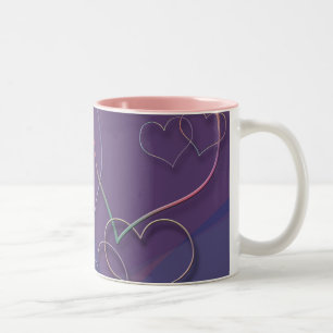 De Café Em Dois Tons Corações ligados por caneca cerâmica Fran Hogan