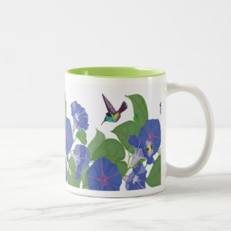 De Café Em Dois Tons Corriola e verde da caneca dos colibris