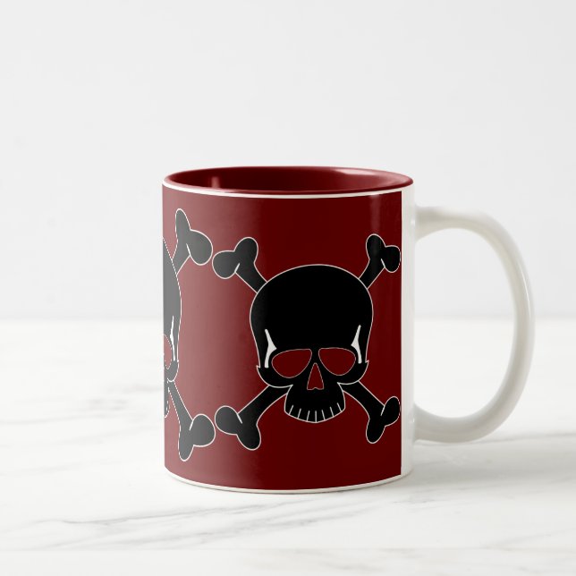 De Café Em Dois Tons Crânio & caneca dos Crossbones (Direita)
