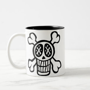 De Café Em Dois Tons crânio e caneca dos crossbones