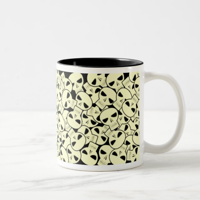 De Café Em Dois Tons Crânios - caneca (Direita)