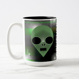 De Café Em Dois Tons "Crente" Caneca Alien Imagens Por J.H. Thornton 