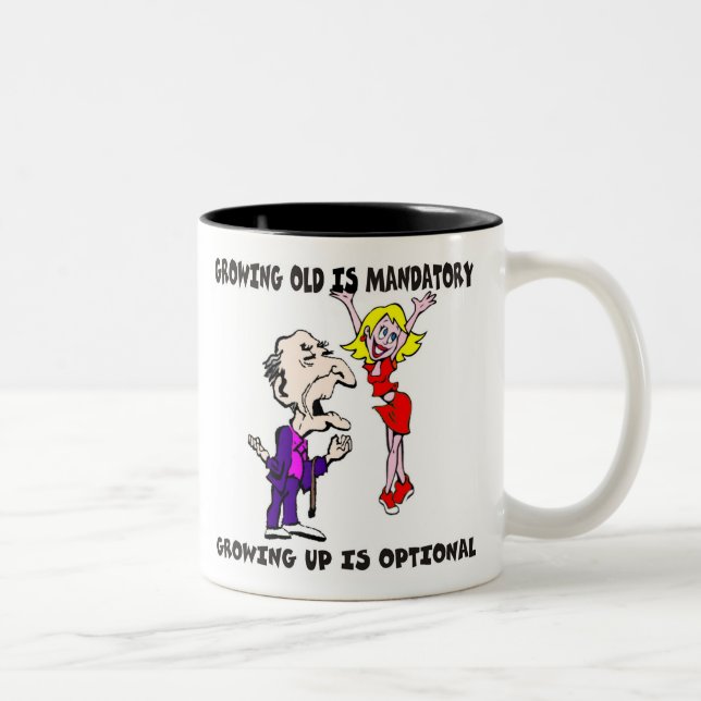 De Café Em Dois Tons Crescer velho é caneca imperativa (Direita)