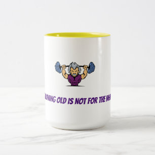 De Café Em Dois Tons CRESCER VELHO NÃO É PARA a caneca FRACA