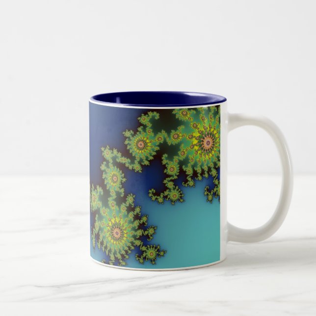 De Café Em Dois Tons Criatura do mar - caneca do Fractal (Direita)