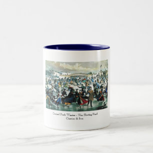 De Café Em Dois Tons Currier & Ives - caneca - inverno do Central Park