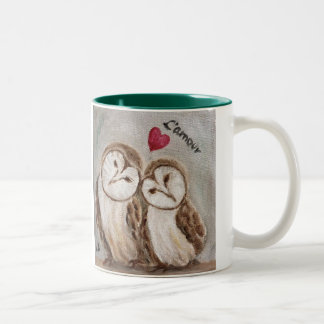 De Café Em Dois Tons Da coruja amor sempre você caneca do Dois-tom
