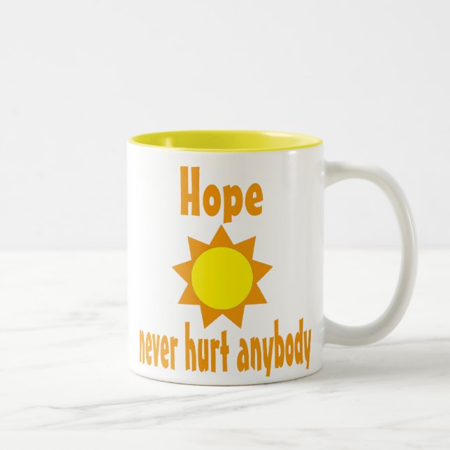 De Café Em Dois Tons Da esperança dano qualquer um nunca caneca (Direita)