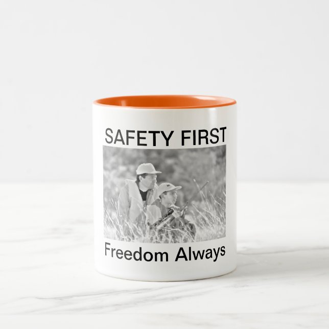 De Café Em Dois Tons Da SEGURANÇA PRIMEIRA da liberdade caneca sempre (Centro)