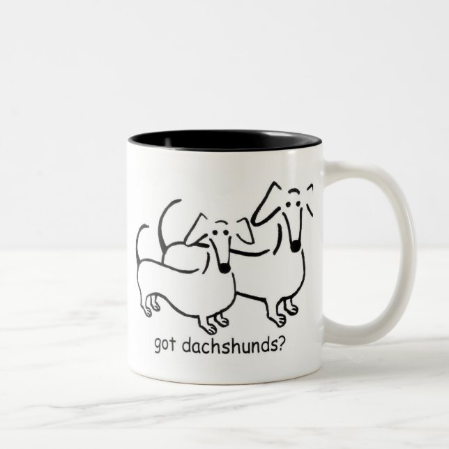 De Café Em Dois Tons dachshunds obtidos? caneca (Direita)