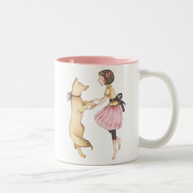 De Café Em Dois Tons "Dançando com a caneca do meu cão" (Direita)