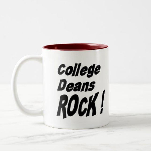 De Café Em Dois Tons Decanos Rocha da faculdade! Caneca (Esquerda)