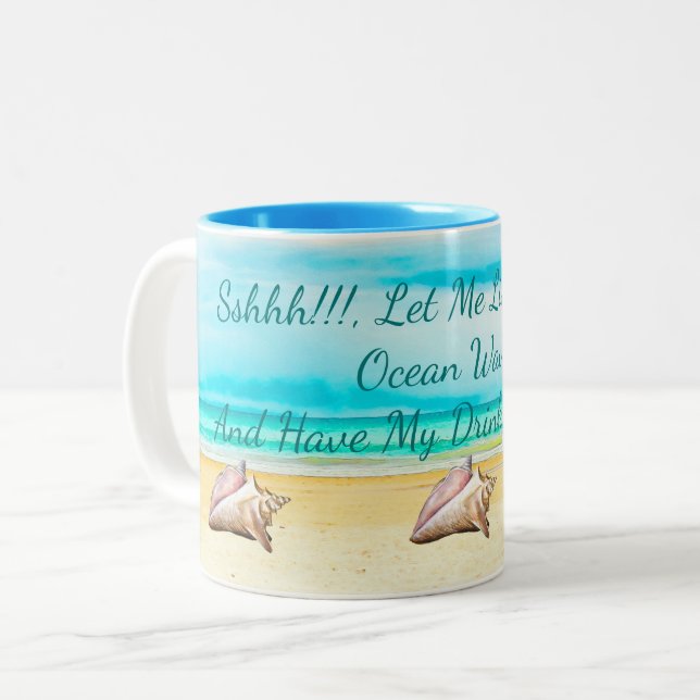 De Café Em Dois Tons Deixe-me ter minha bebida na caneca do tema da (Frente Esquerda)