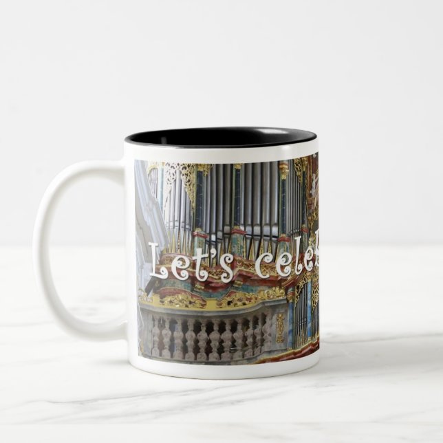 De Café Em Dois Tons Deixe-nos comemorar órgãos - caneca preta (Esquerda)