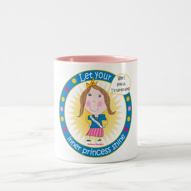 De Café Em Dois Tons Deixe sua caneca interna do brilho da princesa (Centro)