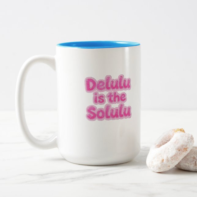 De Café Em Dois Tons Delulu é a Caneca Rosa com Brilho Solulu | Geração (Com Donut)