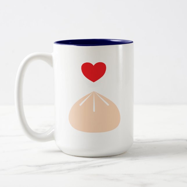 De Café Em Dois Tons Derramando Azul 15oz. Caneca (Esquerda)