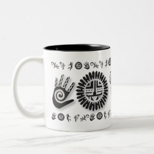 De Café Em Dois Tons Design 3 da caneca do Petroglyph do sudoeste
