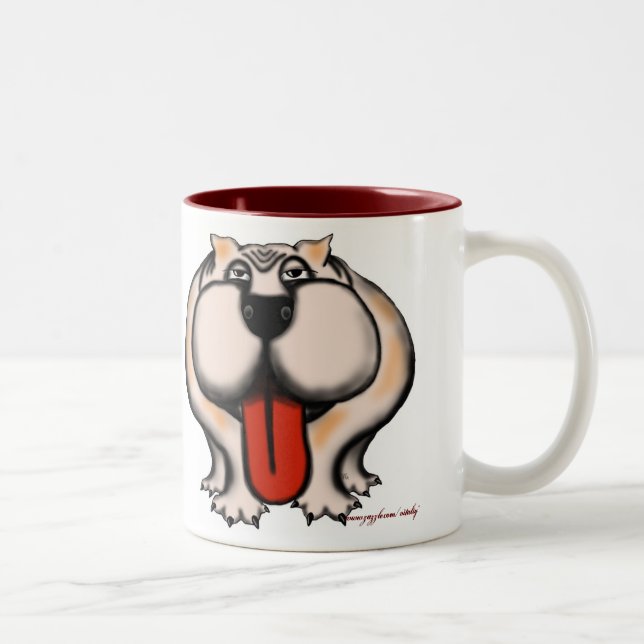De Café Em Dois Tons Design da caneca do buldogue (Direita)