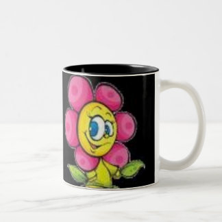 De Café Em Dois Tons Design da flor da caneca