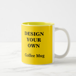 De Café Em Dois Tons Design da sua própria caneca - Amarelo