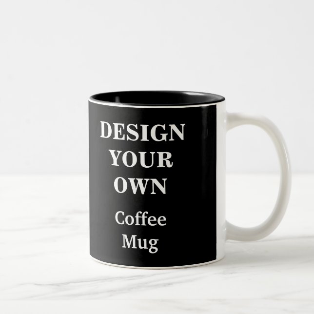 De Café Em Dois Tons Design da sua própria caneca - Preto (Direita)
