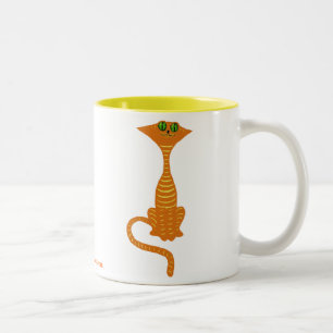 De Café Em Dois Tons Design vermelho engraçado da caneca do gato