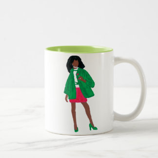 De Café Em Dois Tons Diva do círculo estudantil feminino - AKA caneca