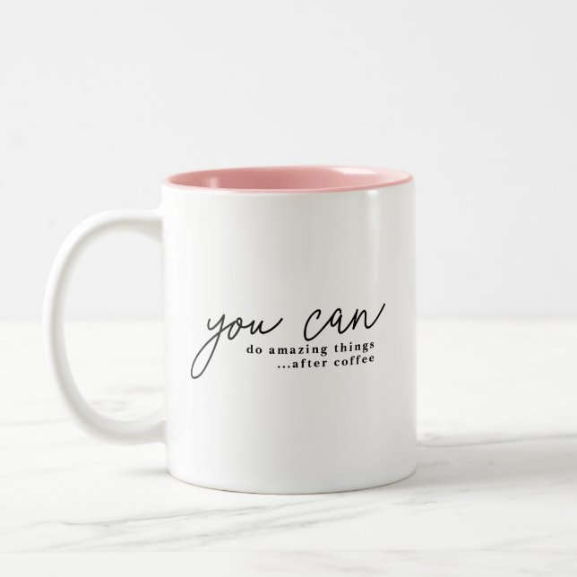 De Café Em Dois Tons Diversão Motivacional Positiva Caneca Personalizad (Esquerda)