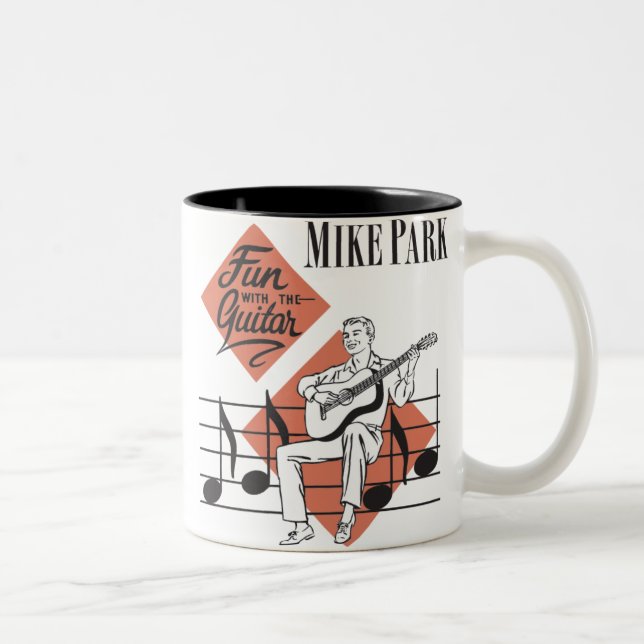 De Café Em Dois Tons Divertimento com a caneca da guitarra (Direita)