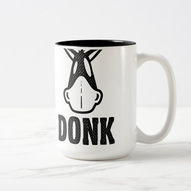 De Café Em Dois Tons DONK - Preto no branco - caneca (Direita)