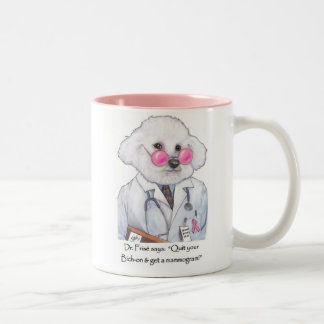 De Café Em Dois Tons Dr. Bizou Frise na caneca dos mamogramas
