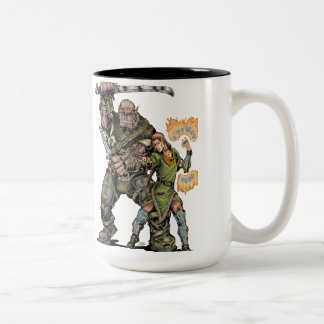 De Café Em Dois Tons Duende da fantasia e caneca do ogre