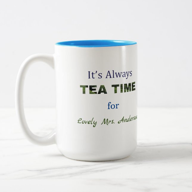 De Café Em Dois Tons É sempre hora do Chá Caneca Two-Tone (Esquerda)
