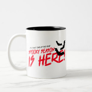 De Café Em Dois Tons É Temporada Assustadora Caneca Clássica – Morcegos