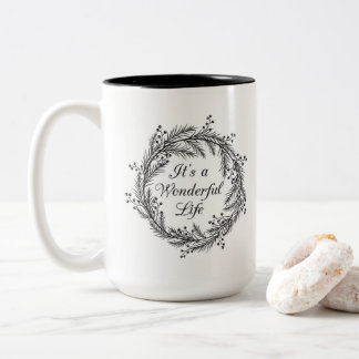 De Café Em Dois Tons É uma vida maravilhosa - caneca do Natal