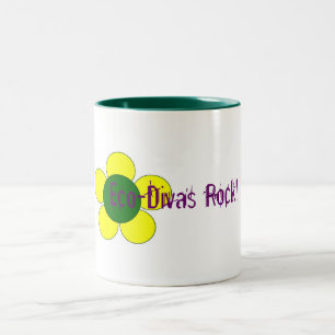 De Café Em Dois Tons Eco-Divas Rock! Caneca